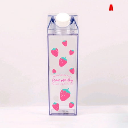 

Plastic Clear Milk Carton Water Bottle Fashion Transparent Milk Box Juice Water Cup Gifts for Girls New