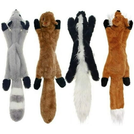4 Pack Dog Squeaky Toys No Stuffing Dog Plush Toy For Small Medium Large Dogs