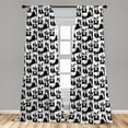 thumbnail image 5 of Ambesonne Bulldog Curtains, Doodle Funny Puppies, Pair of 28"x95", Black and White, 5 of 5