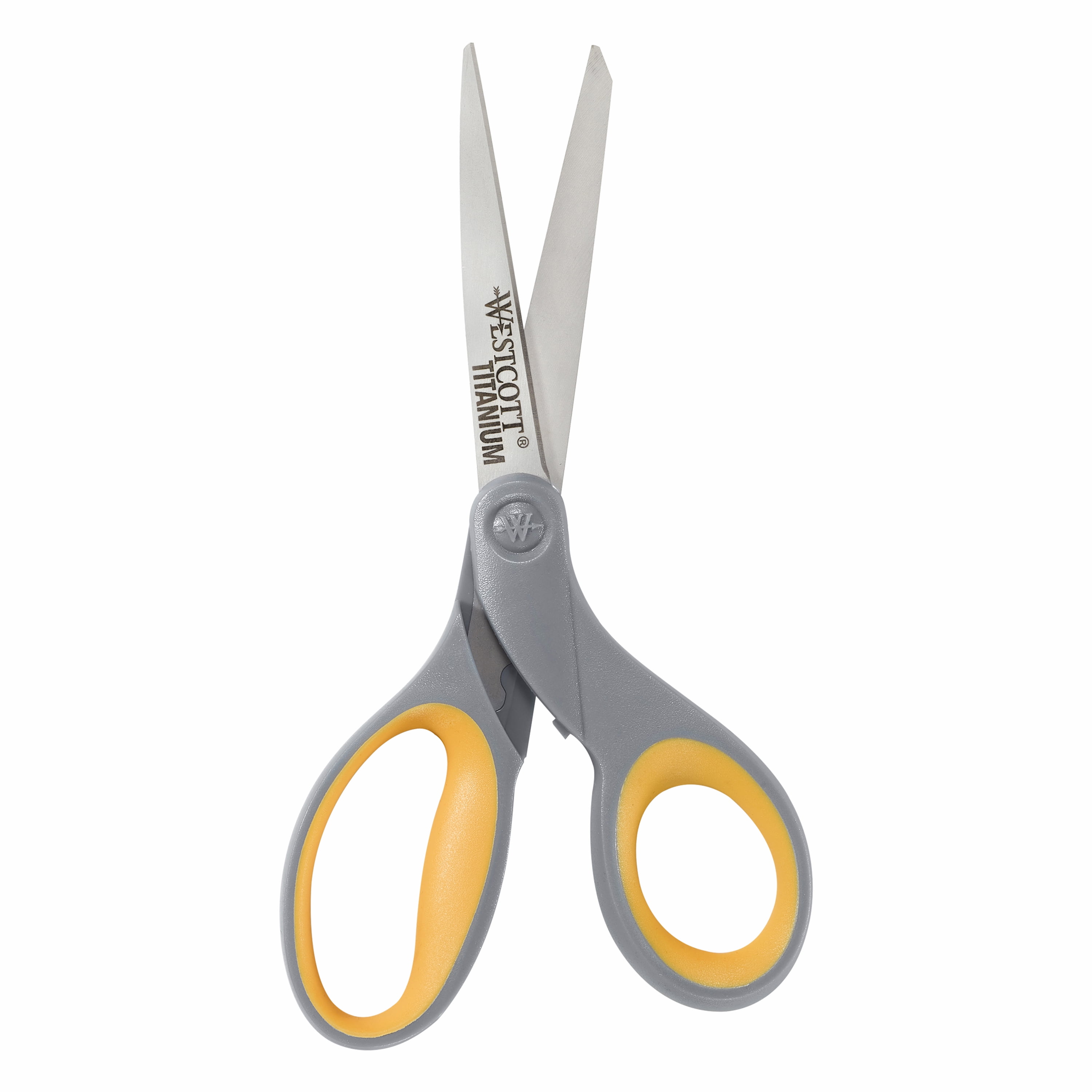Westcott 8" Titanium Bonded Scissors, Grey/Yellow, 6-Pack for Office and School