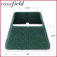 thumbnail image 7 of 22-Inch Water Hyacinth Christmas Tree Collar, Woven Tree Square Base Cover with Cord Cut Out, Green, 7 of 7