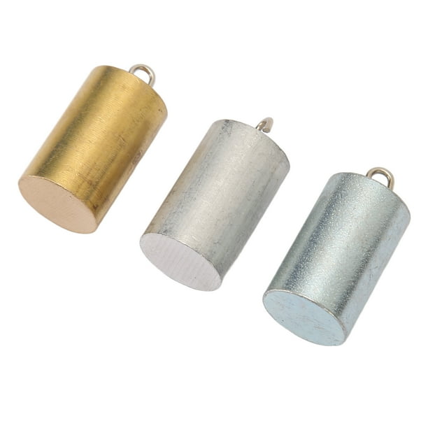 Fyearfly Bloques De Densidad De Metal De 3 Piezas, Juego De Cilindros De Metal De Alta Precisión Estilo Cilindro De Aluminio De Hierro Y Cobre para Experimento De Investigación De Densidad