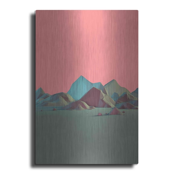 Luxe Metal Art 'Low Poly Mountain 6' by GeoMania, Metal Wall Art, 12"x16"