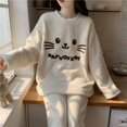 thumbnail image 1 of Lixiang Otoño Invierno ropa de dormir franela gruesa Casual de manga larga de las mujeres dulce ropa de hogar de dibujos animados conjunto de pijamas, 1 of 5