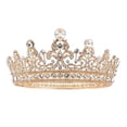 thumbnail image 1 of Nvzi Tiara para novia, diadema de princesa, corona nupcial, joyería para el cabello con diamantes de imitación de cristal, decoración para cumpleaños, graduación, fiesta de disfraces (oro), 1 of 5