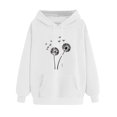 thumbnail image 3 of Jinhomg Cute Fall Sweatshirt for Women Trendy Dandelion Printed Hoodies Lightweight Comfy Long Sleeve Hooded Pullover Daily Wear Todays Daily Deals White S, 3 of 4