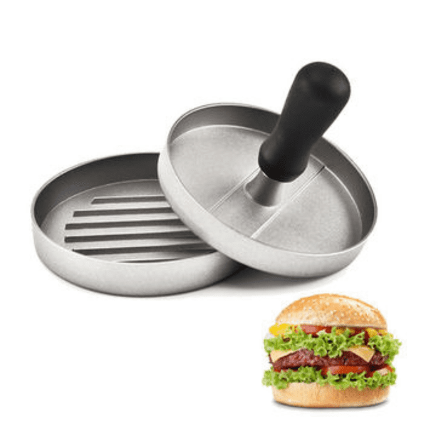 Prensa para Hamburguesas, Molde de Carne para Hamburguesas de aluminio Acero Inoxidable de 4,7 pulgadas antiadherente para hamburguesas, carne, parrilla de ternera, accesorios para cocina