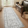 thumbnail image 1 of Rugs for Living Room Area Rug Carpet x Vintage Living Room Rugs for Bedrooms Machine Washable Rug for Dining Room Nusery Floral Distressed Grey Rug, 1 of 7