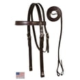 thumbnail image 1 of Premium Heavy Browband Draft Headstall with Reins USA Leather, 1 of 1