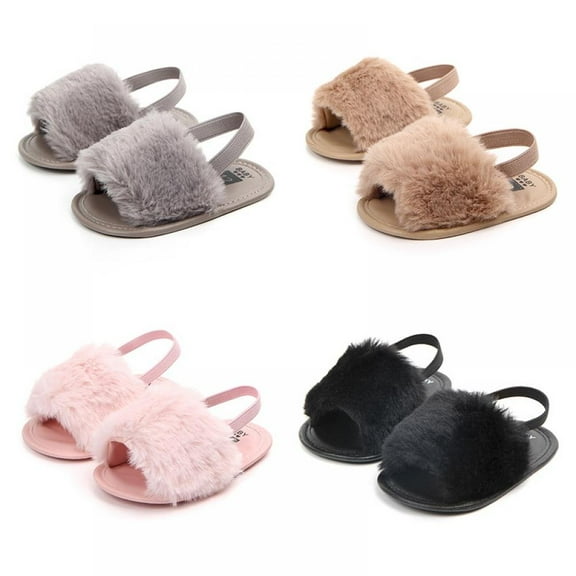 Amazing Fashion Baby Girls Sandals Soft Soled Faux Fur Infant Toddler Baby Moccasins Shoes Slippers For 0-18 monthes babys