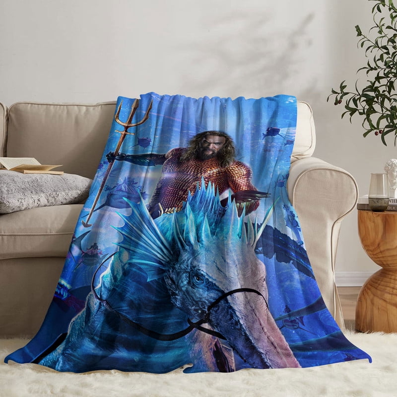 Aquaman Anti Pilling Flannel Blanket Gifts for Fans Lover Girls Boys Women Present Hoodie Him Bed 40"x50"