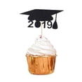 thumbnail image 2 of 12 Piezas Brillante Cupcake Topper Graduación parties cake Topper Artículos Negro, 2 of 9