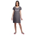 thumbnail image 3 of Moomaya Chemise de Nuit d'Allaitement à Col Rond pour Femmes, Imprimée, à Manches Courtes, 3 of 5