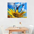 thumbnail image 3 of Nawypu Sunflower Butterfly Wall Art Bathroom Decor Blue Sky Nature Landscape Canvas Prints Kitchen Pictures Sunflower Painting for Living Room Artwork Yellow Floral Posters Bedroom Home Decorations, 3 of 5