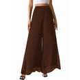 thumbnail image 4 of Women'S Chiffon Dress Beach Wide Leg Palazzo Pants Trouser Dark Brown S, 4 of 8