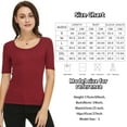 thumbnail image 2 of CARCOS Womens Basic Short Sleeve T-Shirts Crew neck Plain Tee Top Slim Fit Blouse Tee Red L, 2 of 8