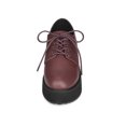 thumbnail image 6 of BLISSFUL STEP Women's Rounded Toe Lace Up Platform Oxford Shoes Burgundy 9, 6 of 8