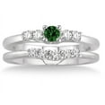 thumbnail image 2 of 1.25 Carat Emerald & Diamond Inexpensive Bridal Set on 10k White Gold, 2 of 2