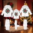 thumbnail image 6 of qolati Christmas Family Matching Pajamas Silk Satin Long Sleeve Button Down Sleepwear Sleep Pants Holiday Pjs Loungewear Set Xmas Printed Festival Party Family Christmas Pajamas Matching Sets, 6 of 9