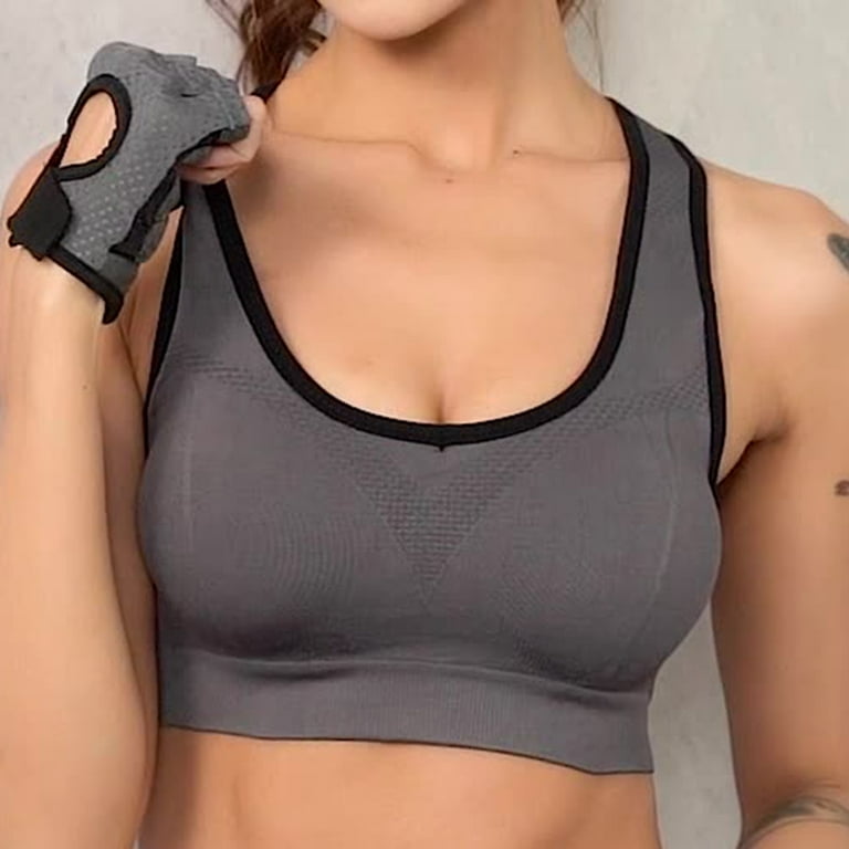 EHQJNJ Female Sports Bras for Women Large Bust High Support Women Sports  Bras Strappy Padded Medium Support Yoga Bra Workout Bra Workout Tops for