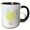 Black/White, variant on 3drose, Happy Singing Little Cartoon Circular Yellow Bug with Wings, 11oz Magic Transforming Mug