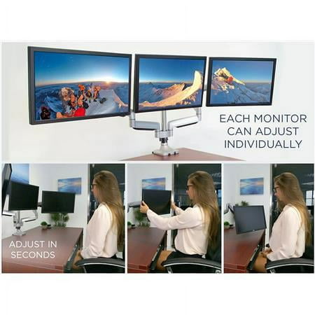 Mount-It! - Triple Monitor Desk Mount - Silver