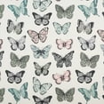 thumbnail image 2 of No. 918 Magdalena Butterfly Print Embroidered Trim Semi-Sheer Rod Pocket Curtain Valance, 54"x18", Blue, 2 of 5