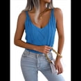 thumbnail image 1 of Camisetas Sin Mangas de Punto con Cuello en V para Mujer, Camisetas Informales Sin Mangas de Verano 2025, Suéter, Chaleco. Azul S, 1 of 10