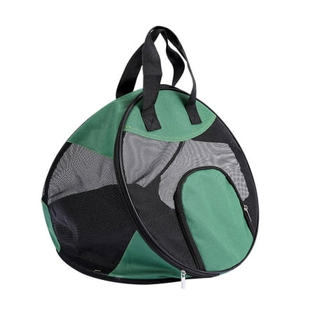 Portable Pet Carrier Bag | Folding Lightweight Travel Tote with Sturdy Base - Breathable Ventilated Design for Small Pets Cats Dogs Birds | 22 lb Capacity | 15.7 Inch Diameter | Black Red Green