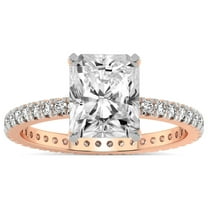 5 Carat IGI Certified Radiant Shape Lab Grown Diamond Engagement Ring | 14K Rose Gold | Claire Full Eternity Diamond Ring | FG-VS1-VS2 Quality Friendly Diamonds
