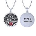 thumbnail image 1 of Collier de Premiers Secours d'Urgence en Acier Inoxydable Arbre de Vie (TYPE Diabète 2), 1 of 2