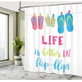 thumbnail image 4 of Ambesonne Summer Shower Curtain, Life is Better in Flip Flops, 69"Wx75"L, Multicolor, 4 of 4