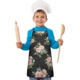 thumbnail image 2 of Pioneer Flower Floral Print Pattern Kids Aprons for Girls and Boys,Adjustable Neck Strap Toddler Aprons for Kids Cooking Baking, 2 of 7