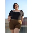 thumbnail image 6 of POSESHE Women's Plus Size Square Neck Short Sleeve Bodysuit, 5X, BLACK, 6 of 7