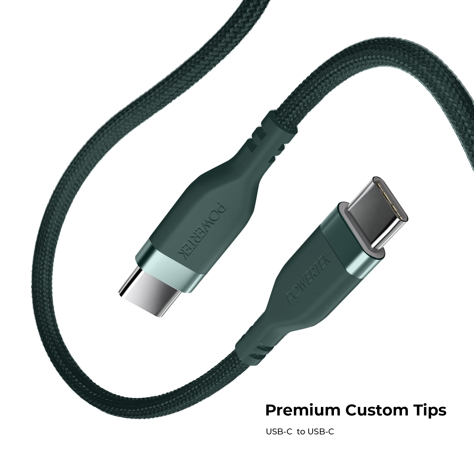 Liquipel Powertek Premium Braided USB-C to USB-C Cable - Green