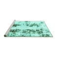 thumbnail image 2 of Ahgly Company Machine Washable Indoor Square Abstract Turquoise Blue Modern Area Rugs, 3' Square, 2 of 4