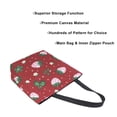 thumbnail image 3 of Open Top Canvas Tote Bag with Zipper Reusable Shopping Bag 13.5x15" Roomy Carryall Cute Pink Strawberry Pattern, 3 of 9