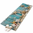 thumbnail image 2 of Coastal Beach Washable Runner Rugs 2'x6', Starfish Conch Low Pile Throw Entryway Rug Non-Slip Sturdy Edge Binding Carpet for Indoor Bedside Entrance Bedside, 2 of 9