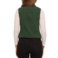 thumbnail image 3 of CHALECO SIN MANGAS DE DENIM LAVADO PARA MUJERES INSPIRAR CHIC CON BOLSILLOS VERDE OSCURO M, 3 of 6