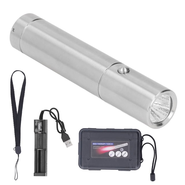 Red Therapy Torch, LED Infrared Light Flashlight Improve Blood Circulation Targeted With Battery Charging Box For Back Shoulder Knee