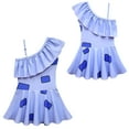 thumbnail image 2 of Girls One-Piece Swimsuit w/Swim Cap One Shoulder Summer Tankini Swimwear, 2 of 7