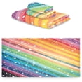 thumbnail image 2 of Coolnut Colorful Striped Stars Bathroom Towel Set Absorbent Soft 3-Piece Bath Towel Hand Towel Washcloth Decorative Towels for Bathroom Gym Hotel Beach Swimming Pool Washcloth Gift, 2 of 7