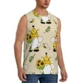 thumbnail image 2 of Uemuo Gnomes Bees And Sunflowers Pattern Men's Sleeveless T-Shirt,Muscle Athletic Tank Top, Moisture-wicking Quick-dry Breathable Classic Tee Top for Gym Run Outdoor Sports-Small, 2 of 8