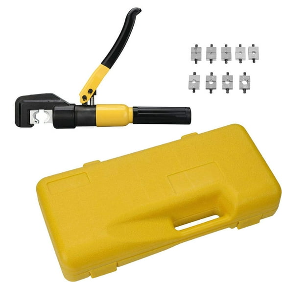 findmall Hydraulic Crimper Crimping Tool/w 9 Dies Wire Battery Cable Lug Terminal 6 Ton