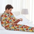 thumbnail image 6 of Salouo Fall Maple Leaves Print Button-Front Long Sleeve Pajama Set for Men, Soft 2Pjs Men's Long Sleeve Sleepwear-Medium, 6 of 7