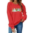 thumbnail image 3 of Christmas Tree Sweatshirts Women Pine Tree Print Shirts Nature Lover Gift Casual Tee Long Sleeve Xmas Pullover, 3 of 7