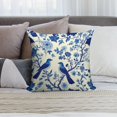 thumbnail image 6 of Blue Pioneer Flower And Bird Pillow Covers,Blue Pioneer Flower And Bird Throw Pillow Covers 20"×20" ,Living Room Sofa Couch Pillow Covers,Decorative Pillow Covers, 6 of 7