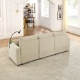 thumbnail image 4 of LUCKHAO Module Corduroy Sofa with Ottomans ,Modern 2/3/4/5/6/7Seat Sofa with Storage Deep Seat Sofa with Cup Holders & Phone Holder Charging Ports , Beige/Grey Corduroy Couch for Living Room ﻿, 4 of 9