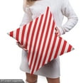 thumbnail image 5 of Ambesonne Candy Cane Fabric by the Yard Upholstery, Diagonal Red Lines, 1 Yard, Red White, 5 of 5