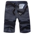 thumbnail image 4 of PEZHADA Elastic Waist Jeans for Men Mens Ripped Trunks Stretchy Washed Jeans Trunks Cut-Off Classic Biker Jeans Trunks, 4 of 7